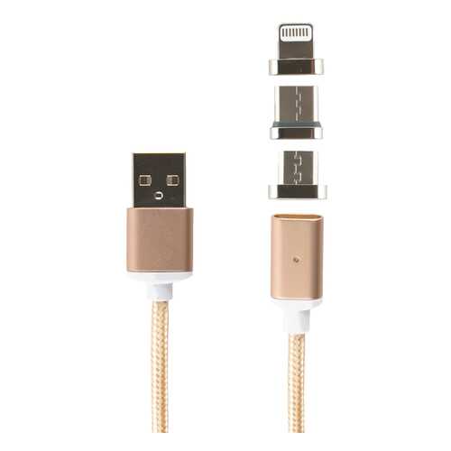 Кабель Red Line USB - Type-C/8-pin/micro USB 3в1 neylon, Gold в МегаФон