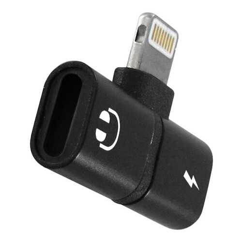 Переходник Krutoff Lightning - Lightning Charging+Lightning EarPods (black) в МегаФон