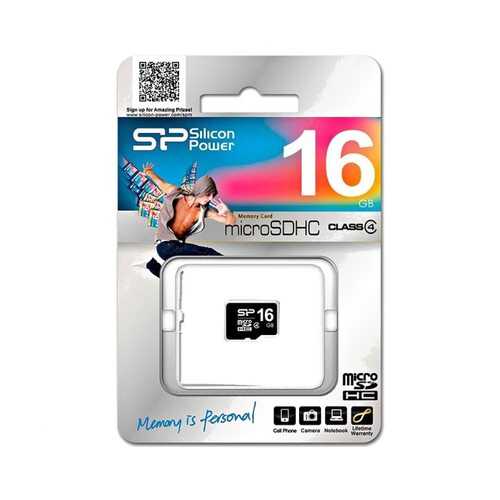 Флеш карта microSD 16GB Silicon Power microSDHC Class 4 в МегаФон