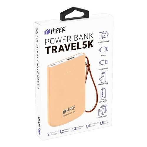 Внешний аккумулятор HIPER TRAVEL 5K Peach, 5000 mAh, розовый в МегаФон