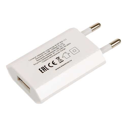 Сетевое зарядное устройство Blast BHA-111 1 USB 1A White в МегаФон