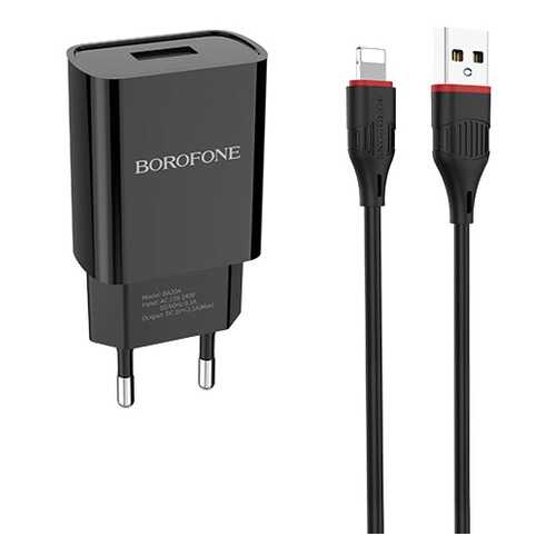 Сетевое зарядное устройство Borofone BA20A 1USB 2.1A 1м Black в МегаФон