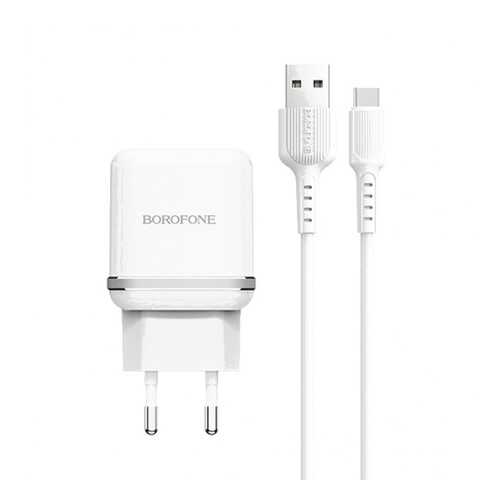 Сетевое зарядное устройство Borofone BA25A 2USB 2.4A White в МегаФон