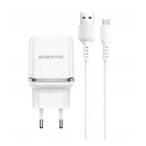 Сетевое зарядное устройство Borofone BA36A 1USB 3A 1м White в МегаФон