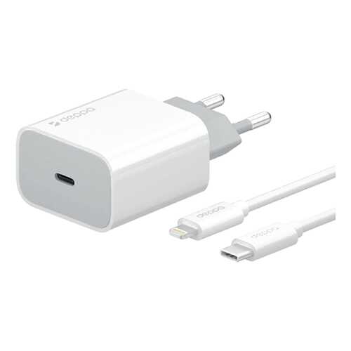 Сетевое зарядное устройство Deppa USB Type-C, PD, 18W + кабель USB-C/Lightning MFI, в МегаФон