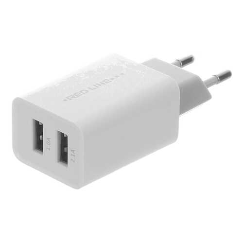 Сетевое зарядное устройство Red Line Lux 2 USB, 2.1A Fast Charger, White в МегаФон