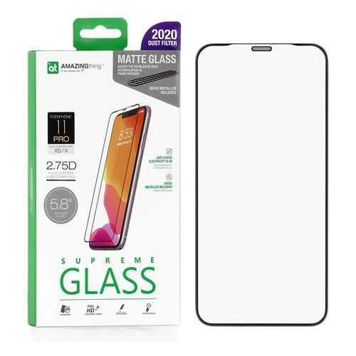 Защитное стекло AMAZINGthing Full Glue Anti-Glare Black 0.3mm для Apple iPhone X в МегаФон