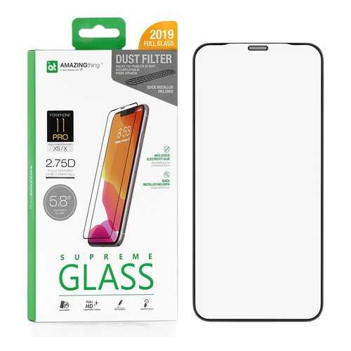 Защитное стекло AMAZINGthing SupremeGlass Dust Filter Black 0.3mm для Apple iPhone X в МегаФон