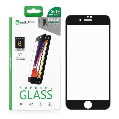 Защитное стекло AMAZINGthing SupremeGlass Extra Hard 3D Black 0.3mm для Apple iPhone 7 в МегаФон