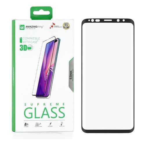 Защитное стекло AMAZINGthing SupremeGlass Full Screen 3D Black 0.3mm для Samsung Galaxy S9 в МегаФон